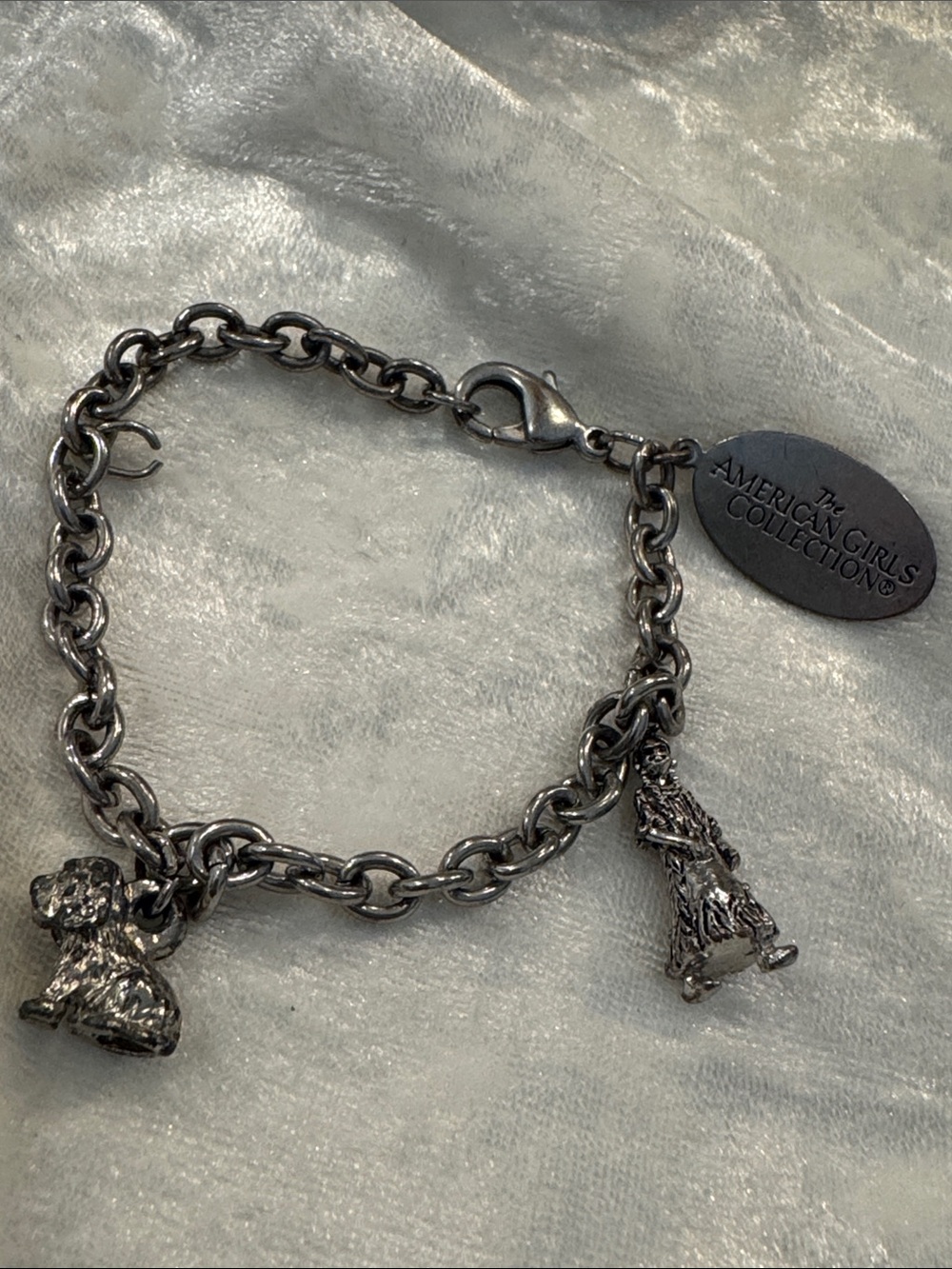 American Girl Collection Silver Charm Bracelet with Dog Charms